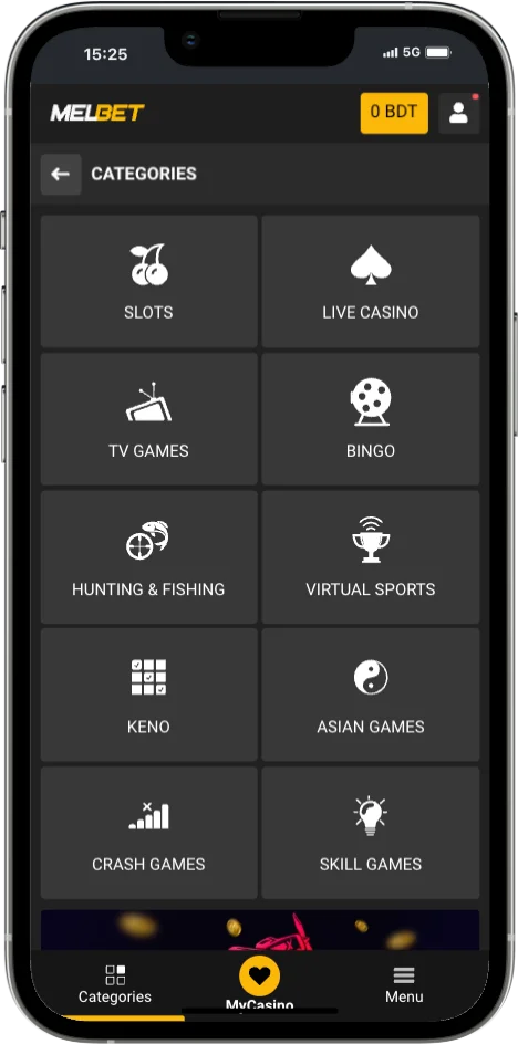 Melbet casino categories: slots, live casino, TV games, bingo, keno, crash and more